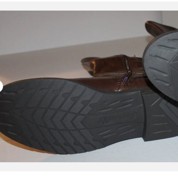 Baretraps Brown Boots NWT 6 Faux Leather Cassidy Knee High Side Zip - Picture 3 of 7